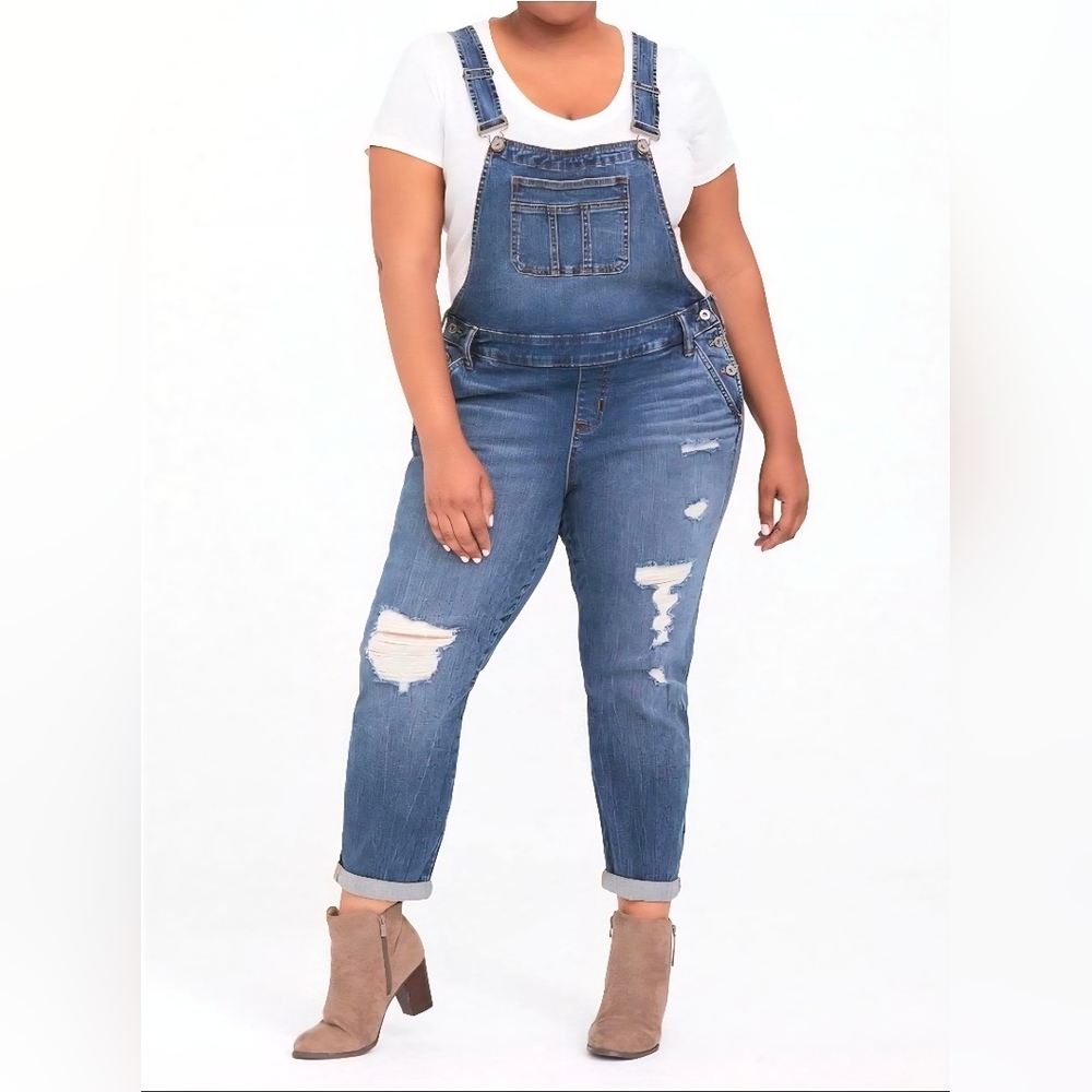 Torrid distressed overalls size 18